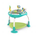 Jumper interactiv, Bright Starts, Playful Pond 2 in 1, Scaun rotativ 360, Inaltime reglabila in 3 pozitii, Cu sunete si lumini, Cu 7 jucarii, Cu trambulina detasabila, 88x88 cm, 12 luni+, Multicolor