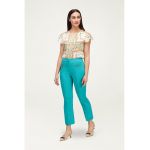 Pantaloni crop cu talie inalta