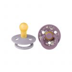 BIBS x LIBERTY - Set 2 suzete Colour Capel Latex, tetina rotunda, 0 luni+-Fossil Grey/Mauve