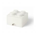Cutie depozitare LEGO 2x2 cu sertar, alb