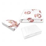 Lenjerie patut cu 3 piese, MimiNu, Cu cearceaf 120x60 cm, Din bumbac certificat Oeko Tex Standard 100, Cu pilota si husa pilota, 135x100 cm, Design, Betty