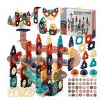 Blocuri magnetice cu tobogan si bile, 110 elemente, Ricokids RK-765