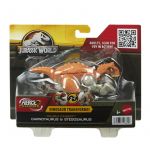 JURASSIC WORLD FIERCE CHANGERS DOUBLE DANGER DINOZAUR TRANSFORMABIL CARNOTAURUS SI STEGOSAURUS