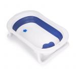 Cadita pliabila pentru bebelusi, cu Dop Senzor de temperatura, suport antiderapant, Ecotoys, HA-B27 BLUE