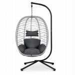 Fotoliu tip balansoar suspendat + perne, Sofotel, Toskana, 135 kg, cadru metalic, Gri