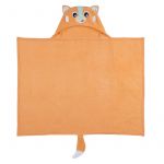 Prosop de baie, Playgro, Friendly Forest, Cu gluga si codita, 100% bumbac, 60x80 cm, Fox, Portocaliu