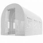 Solar de gradina, tip tunel, 7 mp, 350 cm x 200 cm x 200 cm, folie PE 140g/m² cu filtru UV4, 6 ferestre, snur 100 m, Plonos, Alb