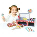 Cuptor pizzerie cu accesorii din lemn, Ecotoys, joc de rol, dezvolta imaginatia si abilitatile manuale
