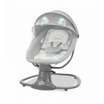 Fotoliu balansoar, Asalvo, Kahlo, Pana la 9 kg, Cu 5 moduri de vibratii, Cu 10 melodii linistitoare, Cronometru, Conexiune Bluetooth, Cu plasa de tantari inclusa, 0 luni+, Gri
