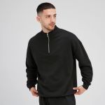 Bluză cu fermoar 1/4 MP Rest Day pentru bărbați - Negru - XL