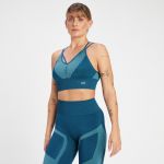 Bustieră sport fără cusături MP Impact Scrunch pentru femei - Teal Blue - XS