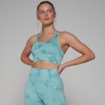 Bustieră sport fără cusături MP Shape Ultra pentru femei - Dusk Blue vopsit cu noduri - XXL