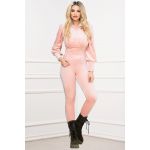 Compleu Britney rose cu push up din catifea soft