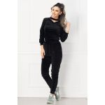 Trening Luna negru din catifea cu banda in jurul gatului si decolteu By InPuff