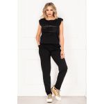 Trening negru dama Cleo din bumbac cu inima franjurata By InPuff