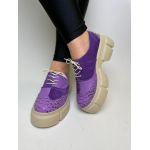 Pantofi dama Purple Snake din piele naturala