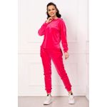Trening asimetric din catifea Marina fucsia