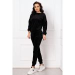 Trening dama asimetric negru din catifea Marina