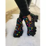 Ghete dama Multicolor Dots cu decupaj