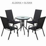 Scaun stivuibil, gri inchis/negru, ALDERA