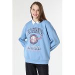Bluza sport cu imprimeu si maneci cazute