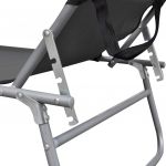 Sezlong pliabil cu protectie solara 189 x 58 x 27 cm