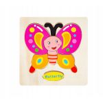Puzzle din lemn, fluture, 15 x 15 cm