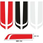 Set stickere auto, universal, pentru capota, Abarth, Negru, 100 x 20