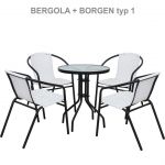 Scaun stivuibil, alb/negru, BERGOLA
