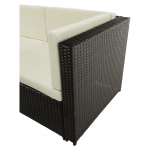Set gradina 2 piese din ratan, maro inchis/crem, ALERA