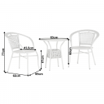 Set ratan de gradina1+2, alb, JENAR