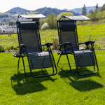 Set de 2 scaune reglabile de gradina, gri, KASPIAN