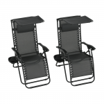 Set de 2 scaune reglabile de gradina, gri, KASPIAN