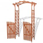 Pergola de gradina cu portita, lemn masiv, 120 x 60 x 205 cm