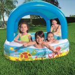 Bestway Piscina de joaca & baldachin, albastru, 140x140x114 cm, 52192