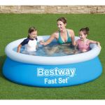 Bestway Piscina gonflabila Fast Set, albastru, 183x51 cm, rotunda
