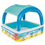 Bestway Piscina de joaca & baldachin, albastru, 140x140x114 cm, 52192