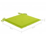 Scaune gradina stivuibile cu perne, 4 buc, lemn masiv tec, verde