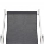 Scaune pliante de plaja, 2 buc., gri, aluminiu si textilena
