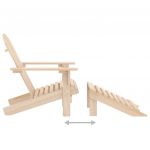 Scaun de gradina Adirondack cu lemn masiv de brad ottoman