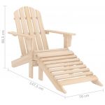 Scaun de gradina Adirondack cu lemn masiv de brad ottoman