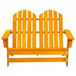 Scaun de gradina Adirondack cu 2 locuri portocaliu lemn de brad
