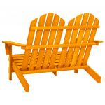 Scaun de gradina Adirondack cu 2 locuri portocaliu lemn de brad