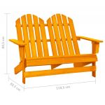 Scaun de gradina Adirondack cu 2 locuri portocaliu lemn de brad