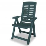 Scaune de gradina rabatabile, 2 buc., verde, plastic