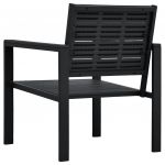 Scaune de gradina, 2 buc., negru, HDPE, aspect lemn
