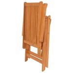 Scaune gradina perne model carouri rosii, 6 buc, lemn masiv tec