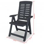 Scaune de gradina rabatabile, 4 buc., antracit, plastic