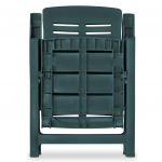 Scaune de gradina rabatabile, 2 buc., verde, plastic