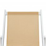 Scaune pliante de plaja, 2 buc., crem, aluminiu si textilena